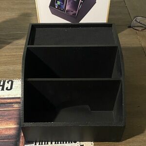 COMPLETELY BRAND NEW Black Wooden Desk Organizer